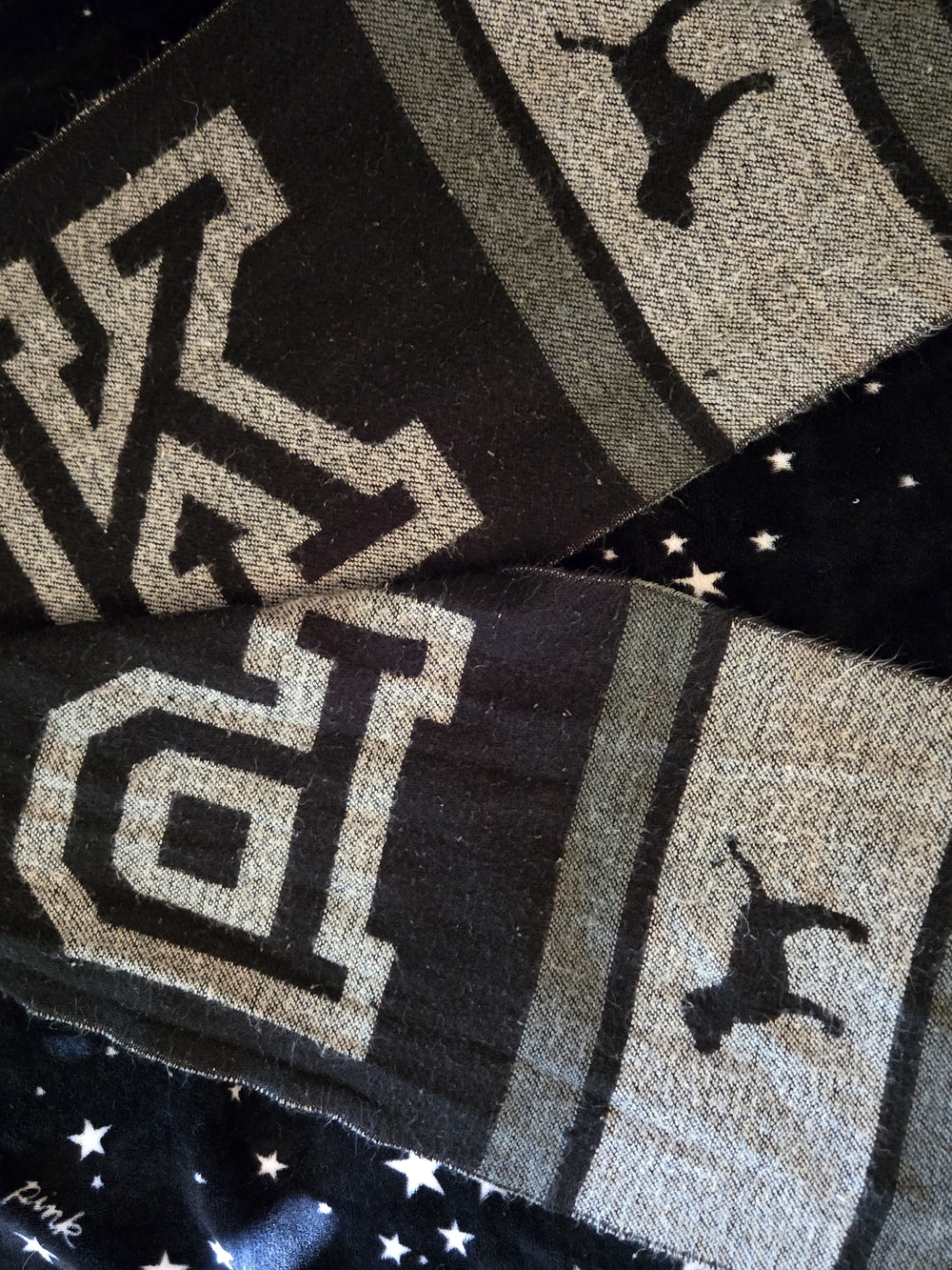 PINK Victoria's Secret Black Knit Scarf